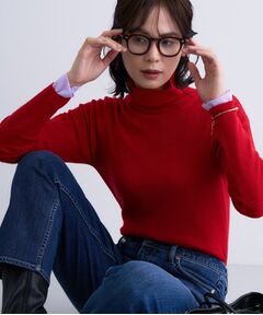 INDIVI / インディヴィ ニット・セーター | 【洗える／毛玉になりにくい】エクストラファインウール リブタートルニット