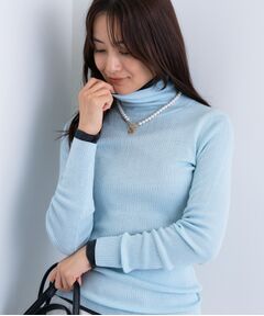 INDIVI / インディヴィ ニット・セーター | 【洗える／毛玉になりにくい】エクストラファインウール リブタートルニット