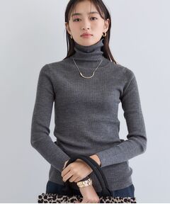 INDIVI / インディヴィ ニット・セーター | 【洗える／毛玉になりにくい】エクストラファインウール リブタートルニット