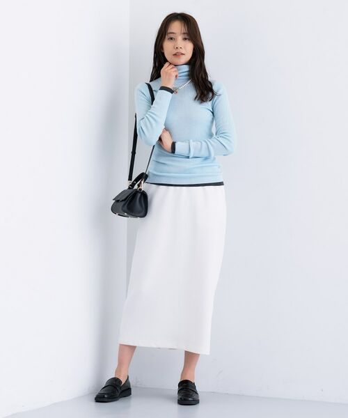 INDIVI / インディヴィ ニット・セーター | 【洗える／毛玉になりにくい】エクストラファインウール リブタートルニット | 詳細15