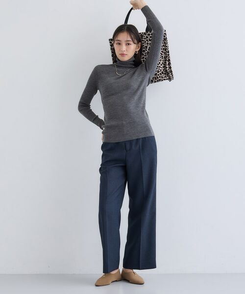 INDIVI / インディヴィ ニット・セーター | 【洗える／毛玉になりにくい】エクストラファインウール リブタートルニット | 詳細24