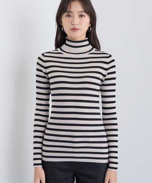 INDIVI / インディヴィ ニット・セーター | 【洗える／毛玉になりにくい】エクストラファインウール リブタートルニット | 詳細26