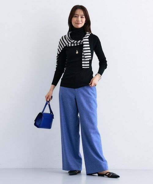 INDIVI / インディヴィ ニット・セーター | 【洗える／毛玉になりにくい】エクストラファインウール リブタートルニット | 詳細8