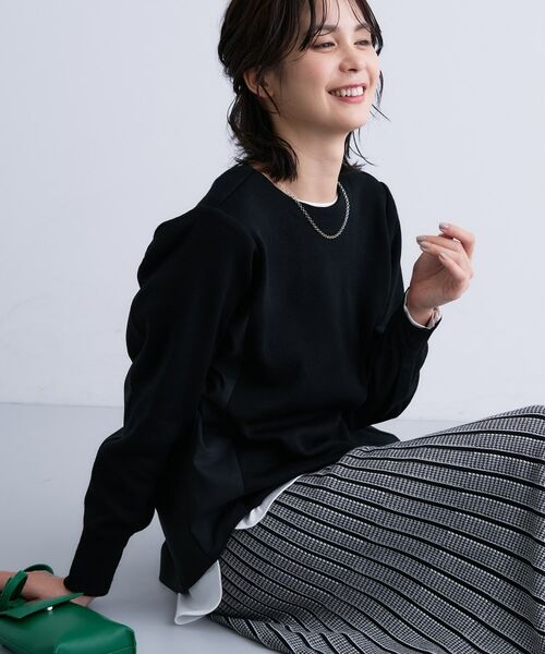 INDIVI / インディヴィ ニット・セーター | 【洗える/選べる8色】トーンアップニット(ブラック(019))