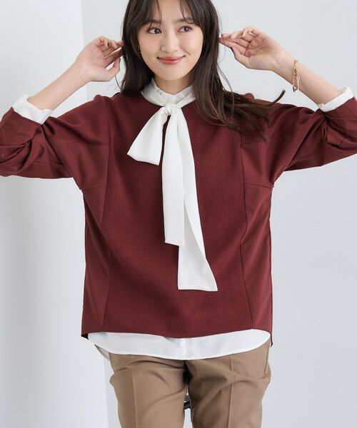 INDIVI / インディヴィ ニット・セーター | 【洗える/選べる8色】トーンアップニット(ボルドー(064))