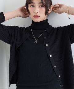 INDIVI / インディヴィ カーディガン・ボレロ | 【トレンド】衿付きワイドリブニット