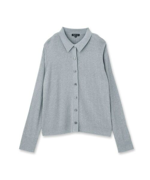 INDIVI / インディヴィ カーディガン・ボレロ | 【トレンド】衿付きワイドリブニット | 詳細1