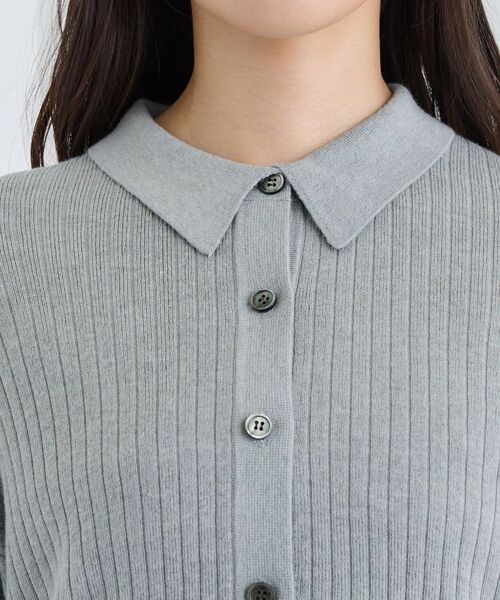 INDIVI / インディヴィ カーディガン・ボレロ | 【トレンド】衿付きワイドリブニット | 詳細13