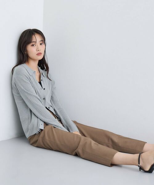 INDIVI / インディヴィ カーディガン・ボレロ | 【トレンド】衿付きワイドリブニット | 詳細8