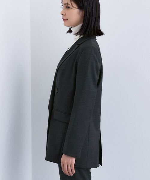 INDIVI / インディヴィ テーラードジャケット | 【日本製／スーツ／通勤】シルクウールストレッチ ダブルジャケット | 詳細11