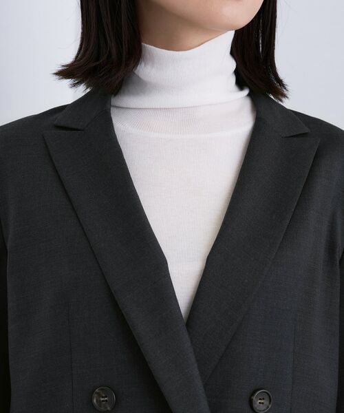 INDIVI / インディヴィ テーラードジャケット | 【日本製／スーツ／通勤】シルクウールストレッチ ダブルジャケット | 詳細13
