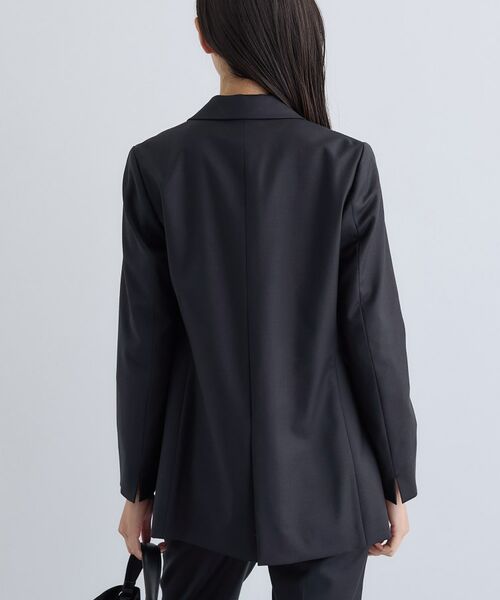 INDIVI / インディヴィ テーラードジャケット | 【日本製／スーツ／通勤】シルクウールストレッチ ダブルジャケット | 詳細3