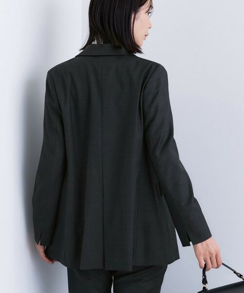 INDIVI / インディヴィ テーラードジャケット | 【日本製／スーツ／通勤】シルクウールストレッチ ダブルジャケット | 詳細7