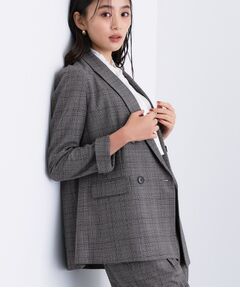 INDIVI / インディヴィ テーラードジャケット | 【洗える／オンオフ】チェック柄ダブルジャケット