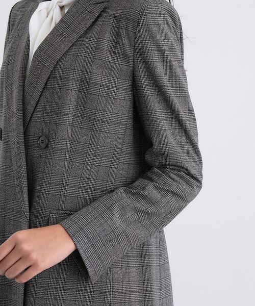 INDIVI / インディヴィ テーラードジャケット | 【洗える／オンオフ】チェック柄ダブルジャケット | 詳細10