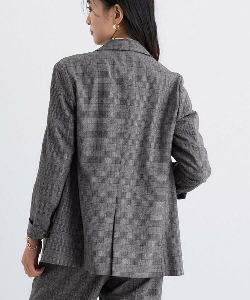 INDIVI / インディヴィ テーラードジャケット | 【洗える／オンオフ】チェック柄ダブルジャケット | 詳細3
