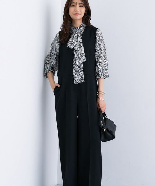 INDIVI/インディヴィ 【トレンド/スタイルアップ】ストレッチコンビネゾン ブラック(019) 40(L) INDIVI/インディヴィ 【トレンド/スタイルアップ】ストレッチコンビネゾン ブラック(019) 40(L)