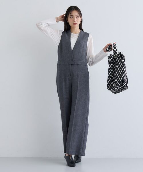 INDIVI/インディヴィ 【トレンド/スタイルアップ】ストレッチコンビネゾン チャコールグレー(413) 38(M) INDIVI/インディヴィ 【トレンド/スタイルアップ】ストレッチコンビネゾン チャコールグレー(413) 38(M)