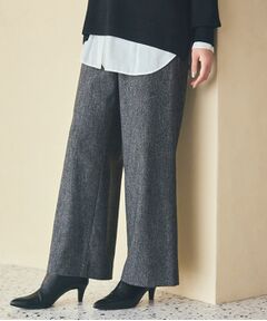 INDIVI / インディヴィ パンツ | 【褒められパンツ／ウール混】ウォームウール ワイドパンツ