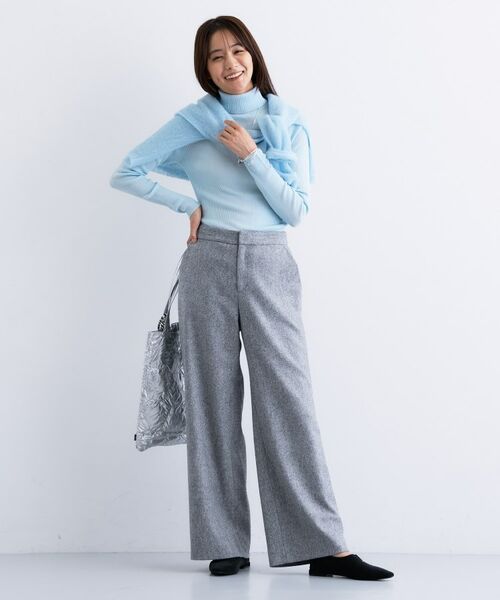 INDIVI / インディヴィ パンツ | 【褒められパンツ/ウール混】ウォームウール ワイドパンツ | 詳細20