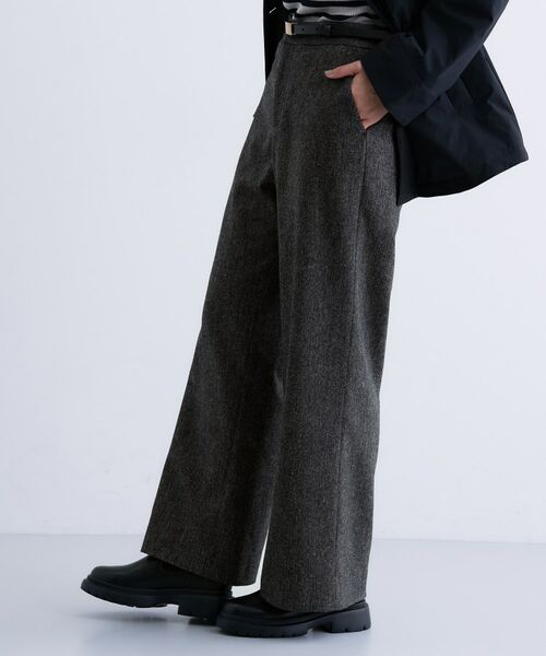 INDIVI / インディヴィ パンツ | 【褒められパンツ/ウール混】ウォームウール ワイドパンツ | 詳細23