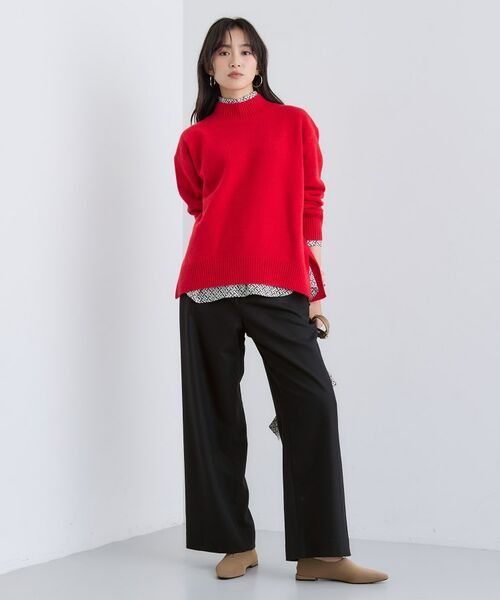 INDIVI / インディヴィ パンツ | 【褒められパンツ/ウール混】ウォームウール ワイドパンツ | 詳細4