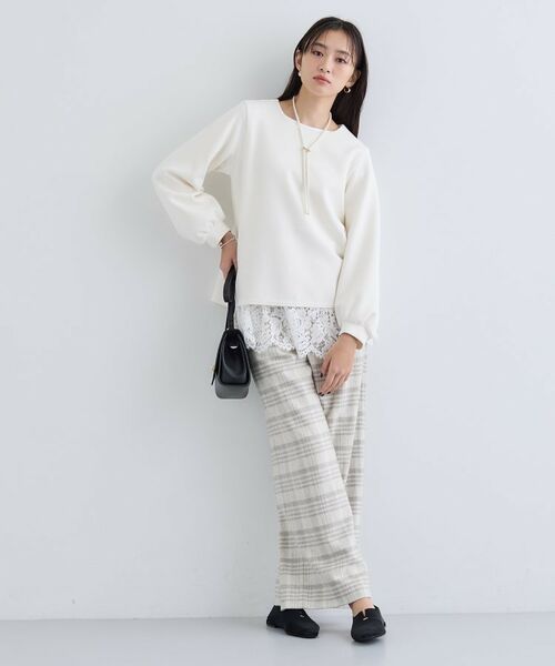 INDIVI / インディヴィ パンツ | 【褒められパンツ/ウール混】ウォームウール ワイドパンツ | 詳細8