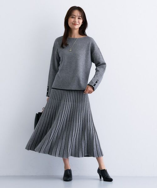 INDIVI / インディヴィ ロング・マキシ丈スカート | 【洗える/SETUP可能】ジャカードニット プリーツスカート | 詳細7
