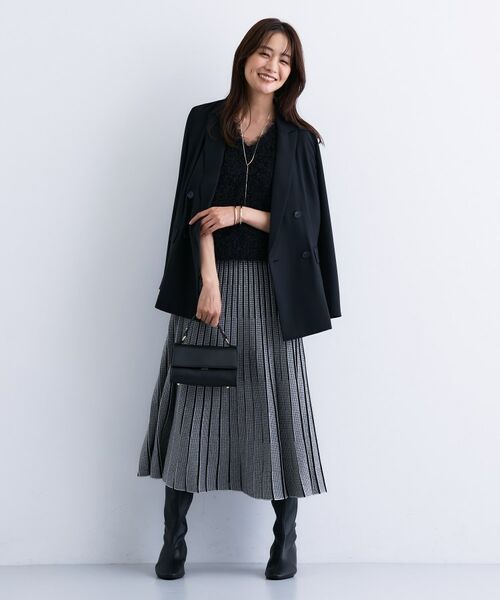 INDIVI / インディヴィ ロング・マキシ丈スカート | 【洗える/SETUP可能】ジャカードニット プリーツスカート | 詳細8