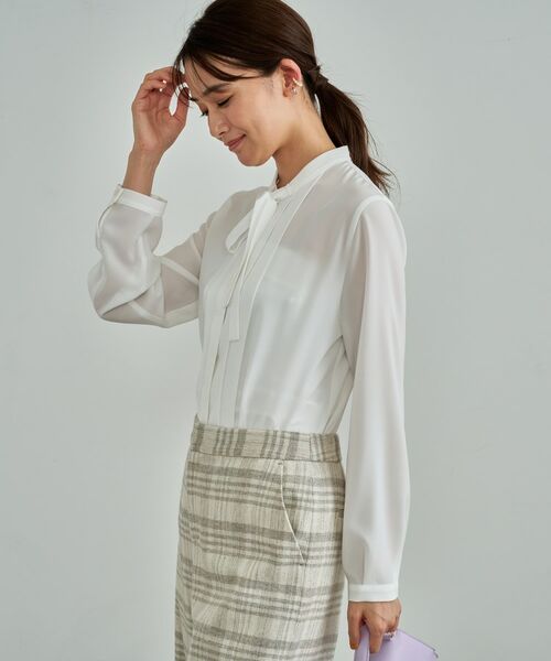 INDIVI / インディヴィ シャツ・ブラウス | 【きれいめ/オフィス/セレモニー】2WAYリボンタイブラウス | 詳細2