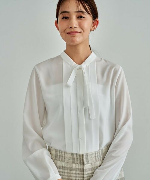 INDIVI / インディヴィ シャツ・ブラウス | 【きれいめ/オフィス/セレモニー】2WAYリボンタイブラウス(ホワイト(001))