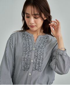 INDIVI / インディヴィ シャツ・ブラウス | 【洗える】胸元タックフリル長袖ブラウス