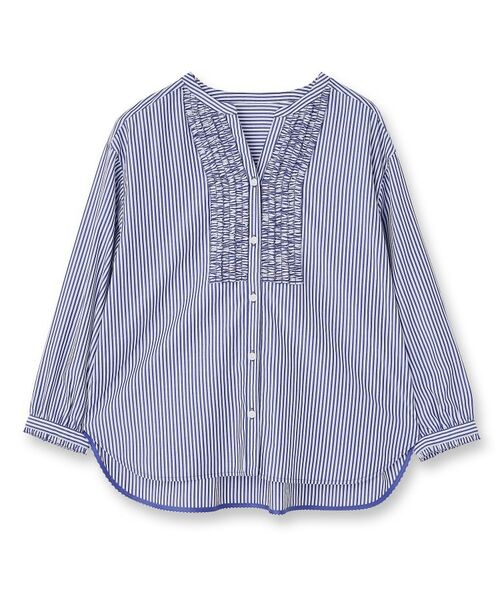 INDIVI / インディヴィ シャツ・ブラウス | 【洗える】胸元タックフリル長袖ブラウス | 詳細1