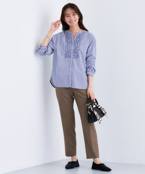 INDIVI / インディヴィ シャツ・ブラウス | 【洗える】胸元タックフリル長袖ブラウス | 詳細11