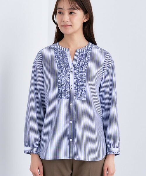 INDIVI / インディヴィ シャツ・ブラウス | 【洗える】胸元タックフリル長袖ブラウス | 詳細13