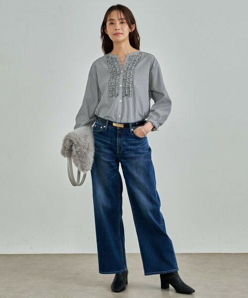 INDIVI / インディヴィ シャツ・ブラウス | 【洗える】胸元タックフリル長袖ブラウス | 詳細3