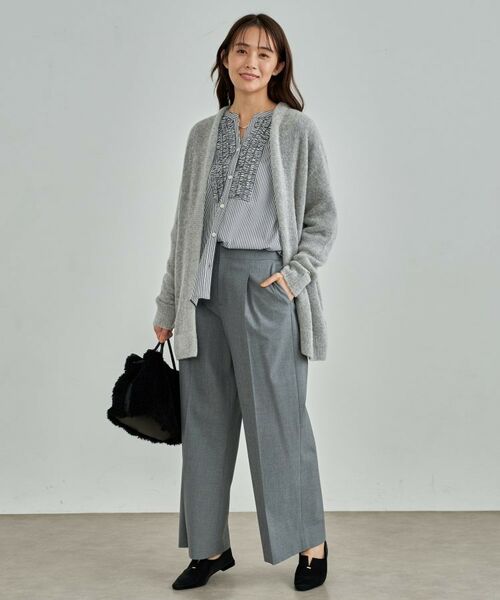 INDIVI / インディヴィ シャツ・ブラウス | 【洗える】胸元タックフリル長袖ブラウス | 詳細4