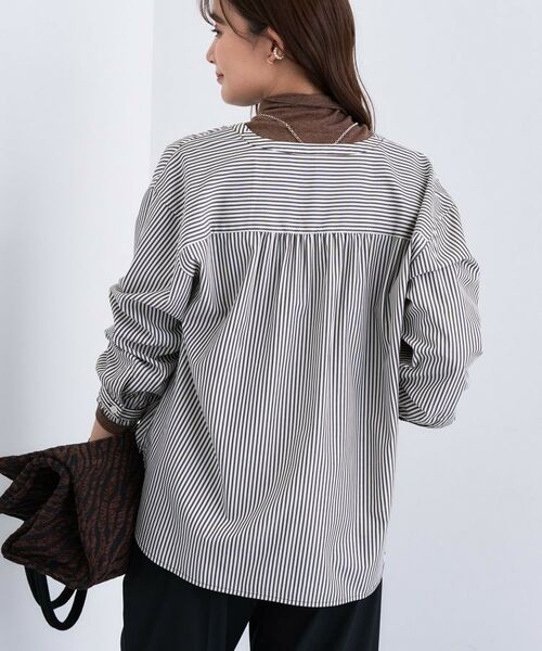 INDIVI / インディヴィ シャツ・ブラウス | 【洗える】胸元タックフリル長袖ブラウス | 詳細6