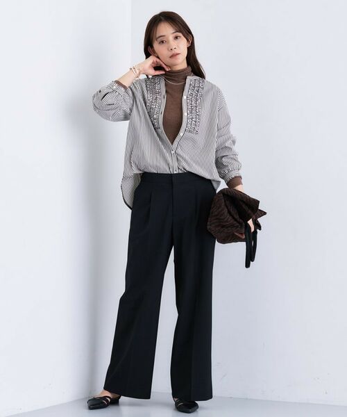 INDIVI / インディヴィ シャツ・ブラウス | 【洗える】胸元タックフリル長袖ブラウス | 詳細7