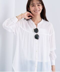 INDIVI / インディヴィ シャツ・ブラウス | 【きれいめ／ラメ】シャイニーローン ドレーピーブラウス