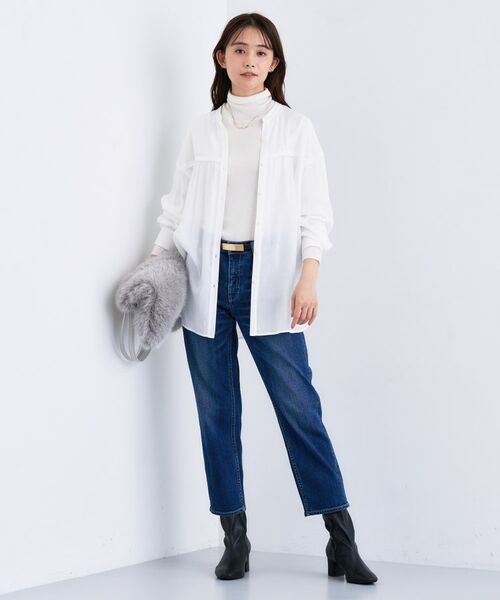 INDIVI / インディヴィ シャツ・ブラウス | 【きれいめ/ラメ】シャイニーローン ドレーピーブラウス | 詳細4