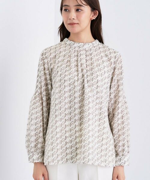 INDIVI / インディヴィ シャツ・ブラウス | 【きれいめ／オフィス／イベント】フェザージャカードブラウス | 詳細14