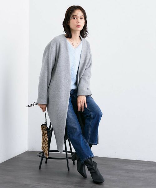 INDIVI / インディヴィ その他アウター | 【軽量/ウール混】ライトフォルム ロングコート | 詳細3