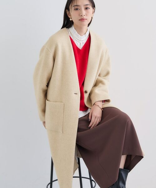 INDIVI/インディヴィ 【軽量/ウール混】ライトフォルム ロングコート ライトベージュ(951) 38(M) INDIVI/インディヴィ 【軽量/ウール混】ライトフォルム ロングコート ライトベージュ(951) 38(M)