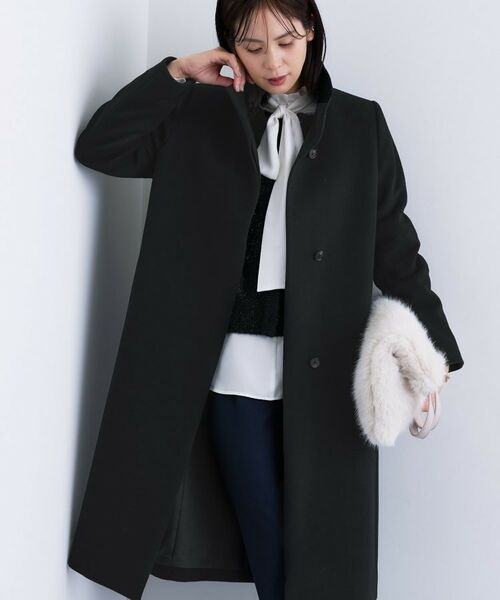 INDIVI / インディヴィ その他アウター | 【名品コート/日本製】ウール100%スタンドカラーロングコート | 詳細26