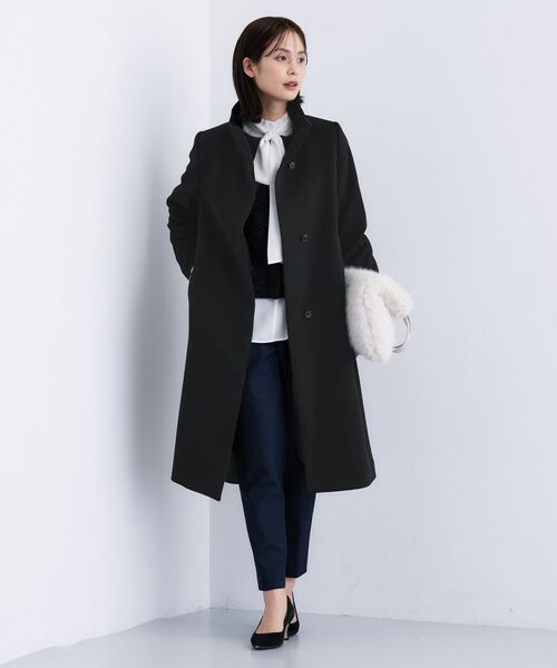 INDIVI / インディヴィ その他アウター | 【名品コート/日本製】ウール100%スタンドカラーロングコート | 詳細4