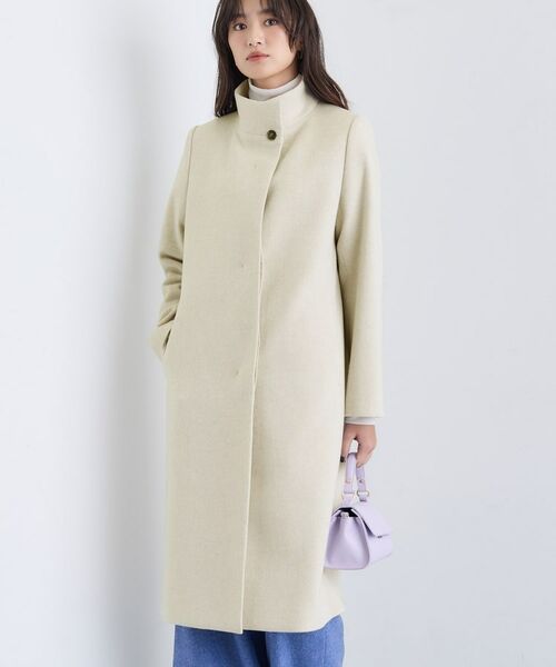 INDIVI / インディヴィ その他アウター | 【名品コート/日本製】ウール100%スタンドカラーロングコート | 詳細6