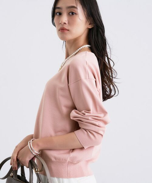 INDIVI / インディヴィ ニット・セーター | ボートネック ストレッチニット | 詳細10