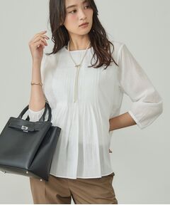 INDIVI / インディヴィ シャツ・ブラウス | 【コットン100％】タックシアーブラウス
