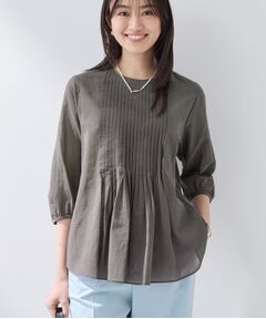 INDIVI / インディヴィ シャツ・ブラウス | 【コットン100％】タックシアーブラウス